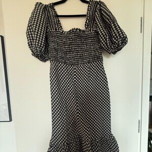 Ganni Smocked gingham seersucker dress - Like New